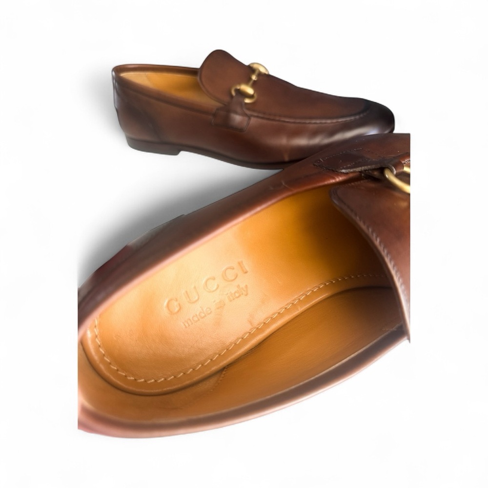 Gucci Brown Leather Horsebit Loafers - Picture 12 of 14